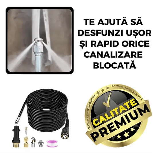 Furtun + Cap de Desfundare Puternic - TurboJet™